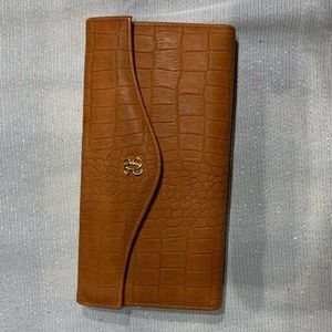 Tan Buxton Wallet NWOT Gator Grain Cowhide
